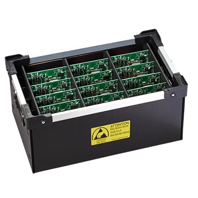 ESD bin holding circuit boards
